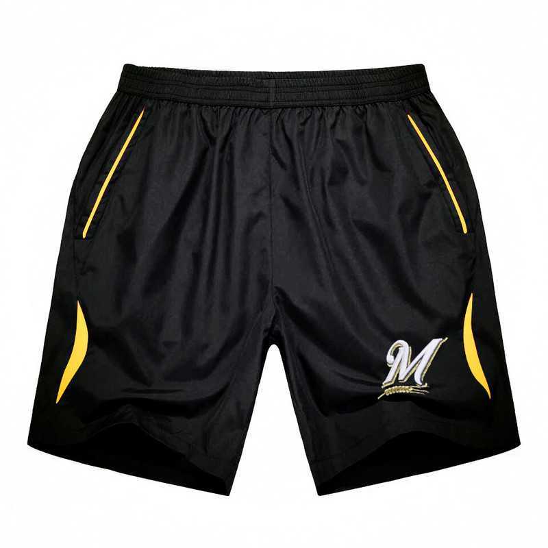 Men's Milwaukee Brewers Black Gold Stripe MLB Shorts,We sell and wholesale Men's Milwaukee Brewers Black Gold Stripe MLB Shorts on line form chian!